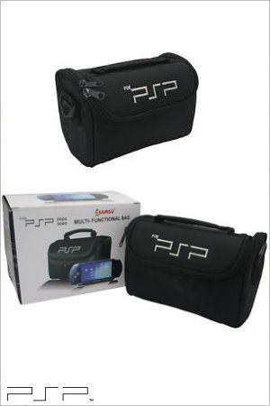 Travel Carry Bag + Crystal Cover Case fr PSP Slim Console 2000,